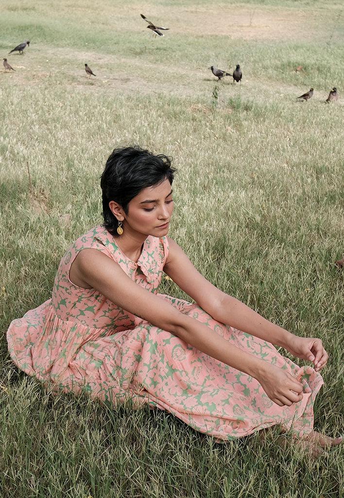 Amethyst Floret Long Tier Dress DRESSES Khajoor