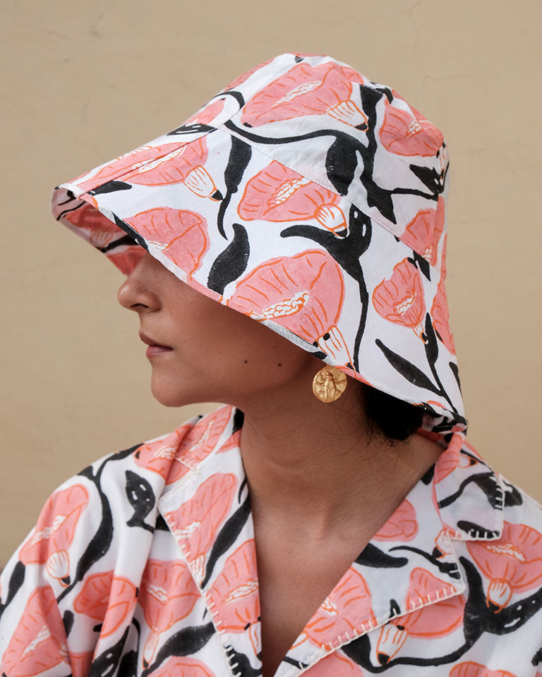 Outlined Florals Boxy Resort Shirt TOPS Khajoor