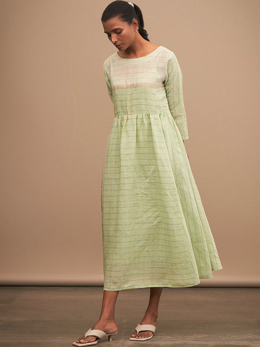 Parisa Mint Linen Dress DRESSES Manan   