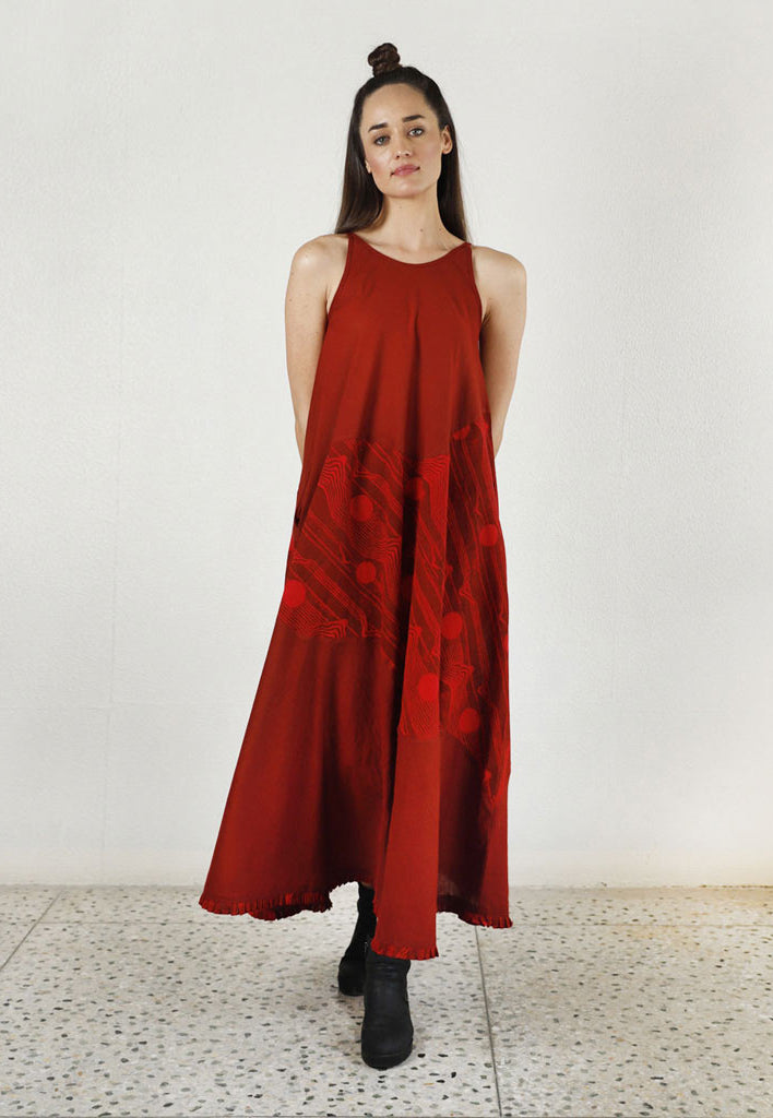 Cherry Red Maxi Dress DRESSES Rias Jaipur