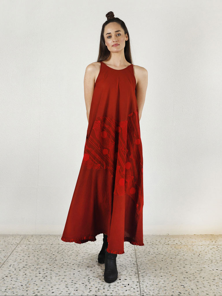 Cherry Red Maxi Dress DRESSES Rias Jaipur