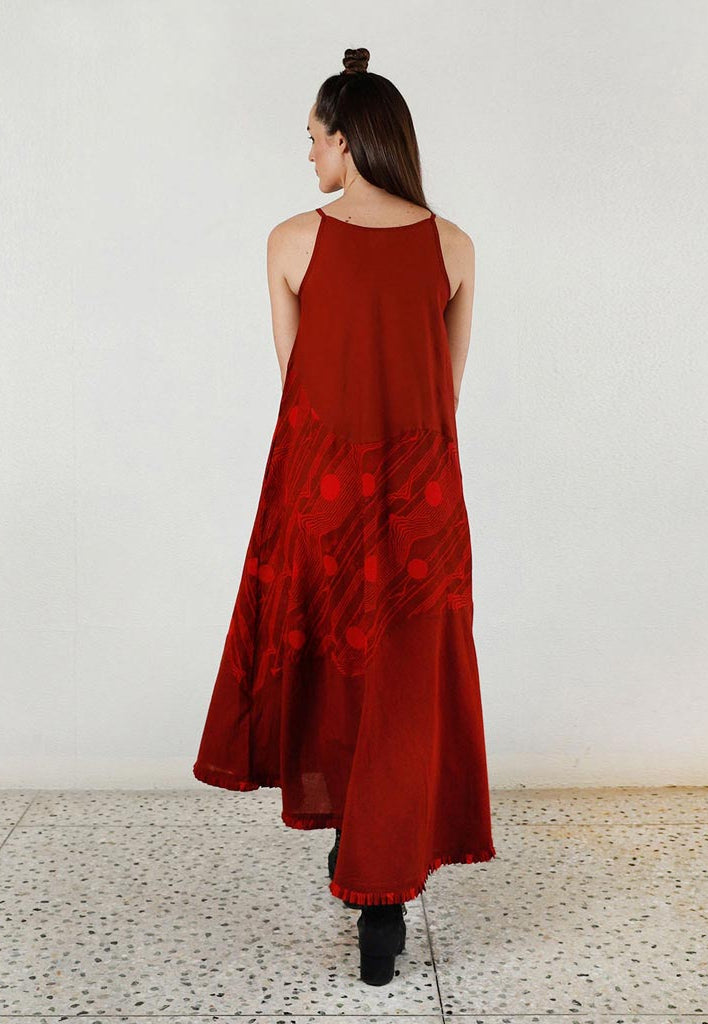 Cherry Red Maxi Dress DRESSES Rias Jaipur