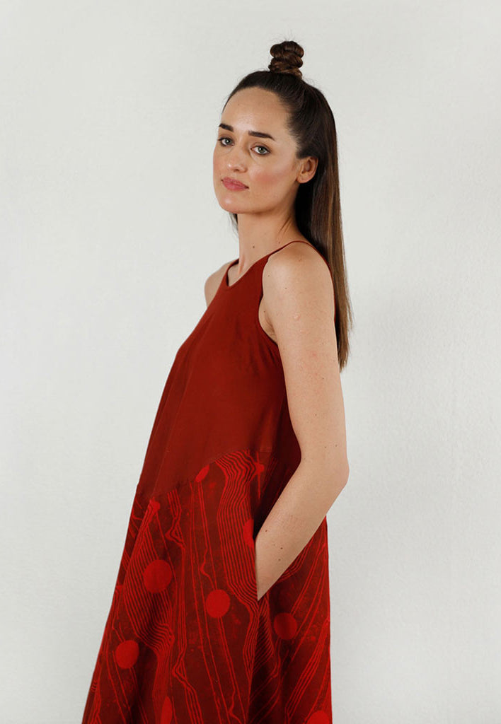 Cherry Red Maxi Dress DRESSES Rias Jaipur