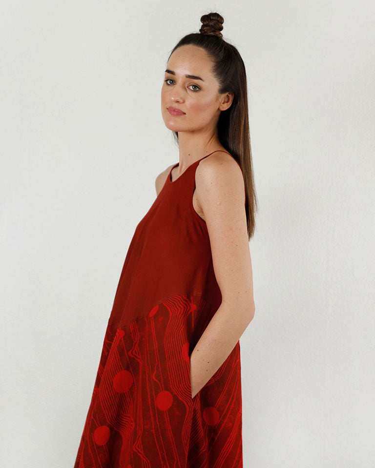 Cherry Red Maxi Dress DRESSES Rias Jaipur