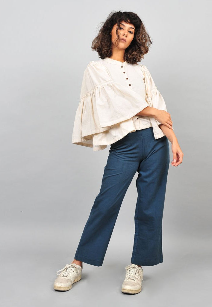 White Umbrella Blouse TOPS Rias Jaipur