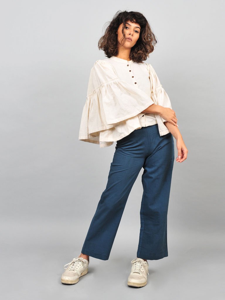 White Umbrella Blouse TOPS Rias Jaipur