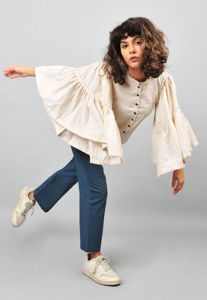 White Umbrella Blouse TOPS Rias Jaipur