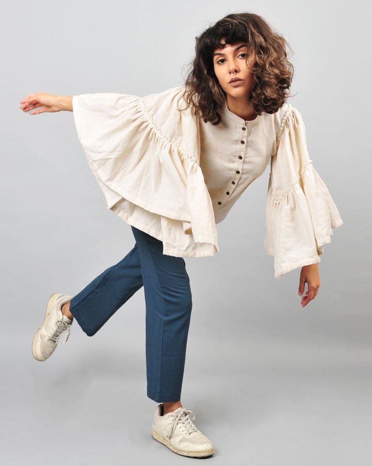 White Umbrella Blouse TOPS Rias Jaipur