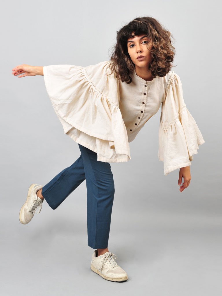 White Umbrella Blouse TOPS Rias Jaipur