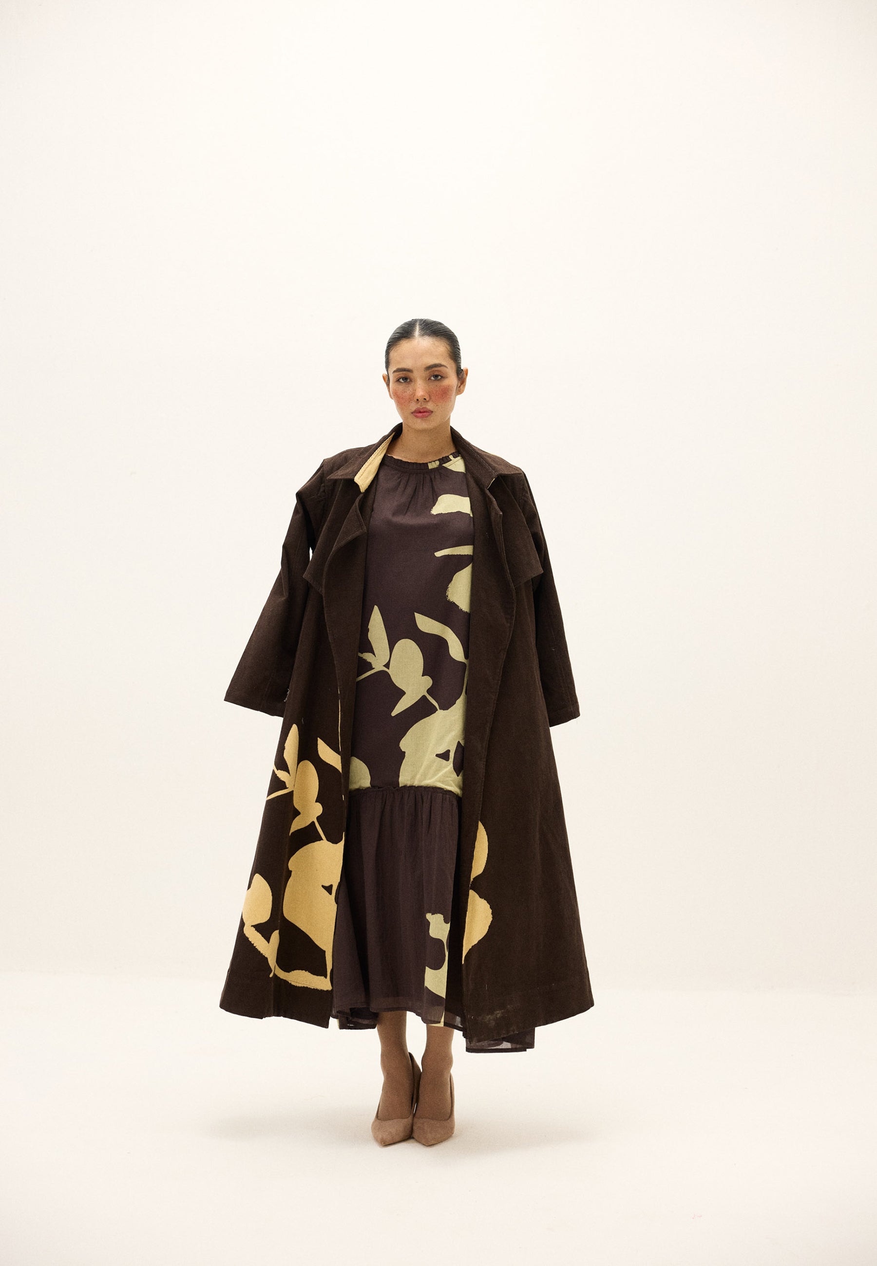 Sepia Trench Coat JACKETS KHARA KAPAS