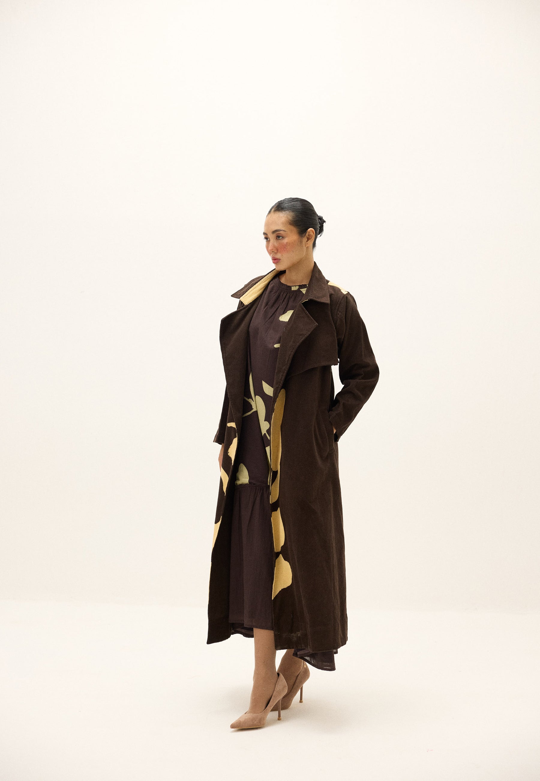 Sepia Trench Coat JACKETS KHARA KAPAS