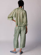 Anjira Pants Green Silk BOTTOMS IKKIVI   