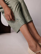 Anjira Pants Green Silk BOTTOMS IKKIVI   