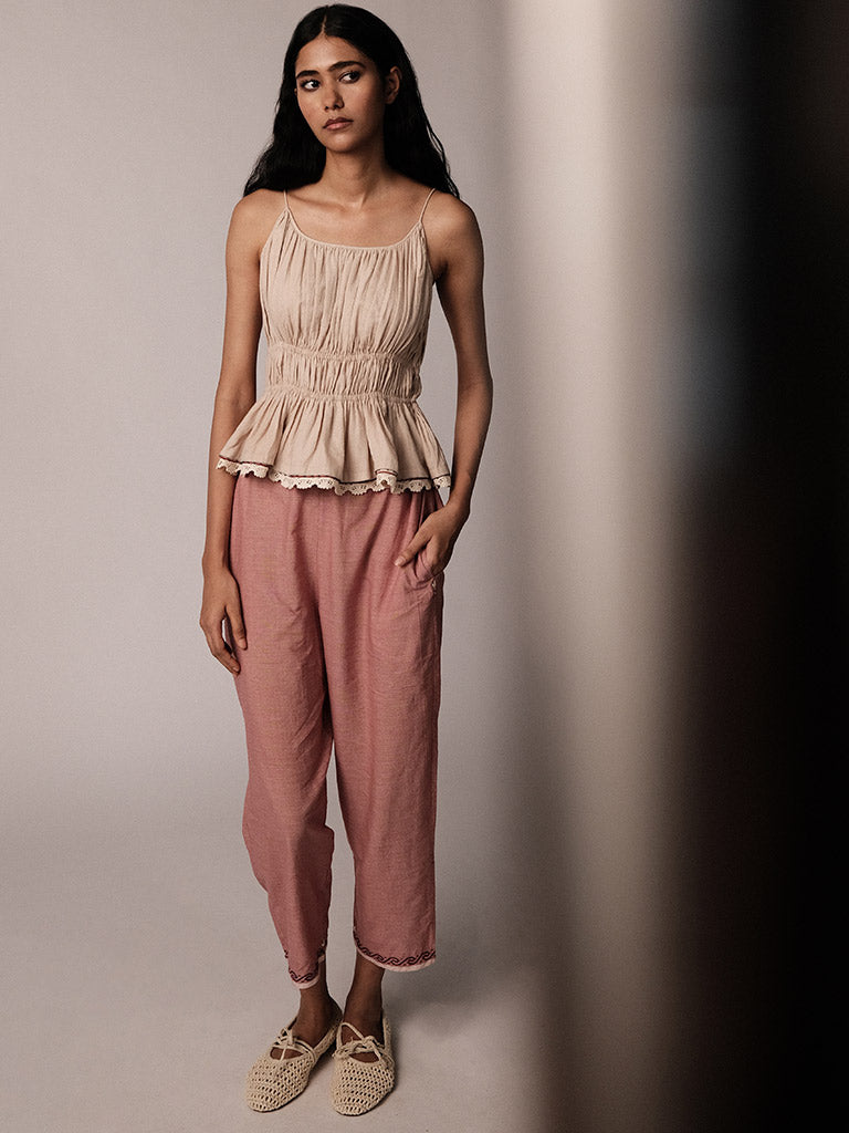 Anjira Microcheck Red Pants BOTTOMS IKKIVI