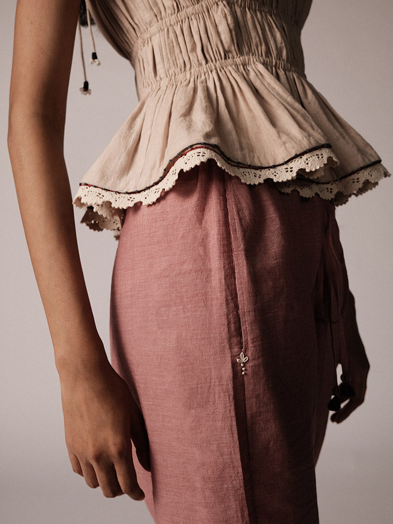 Anjira Microcheck Red Pants BOTTOMS IKKIVI