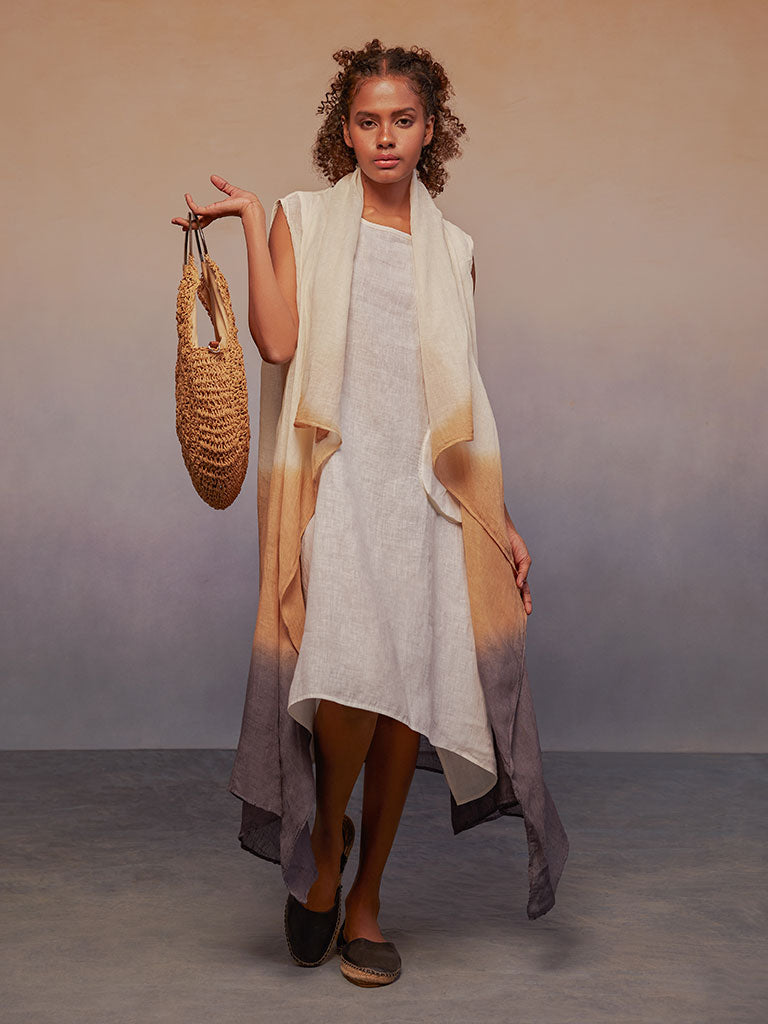 Ombre Ivory Charcoal Kimono JACKETS IKKIVI