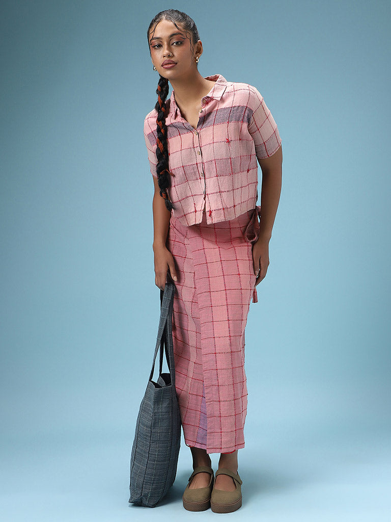 Pink Lungi Wrap Skirt BOTTOMS IRO IRO