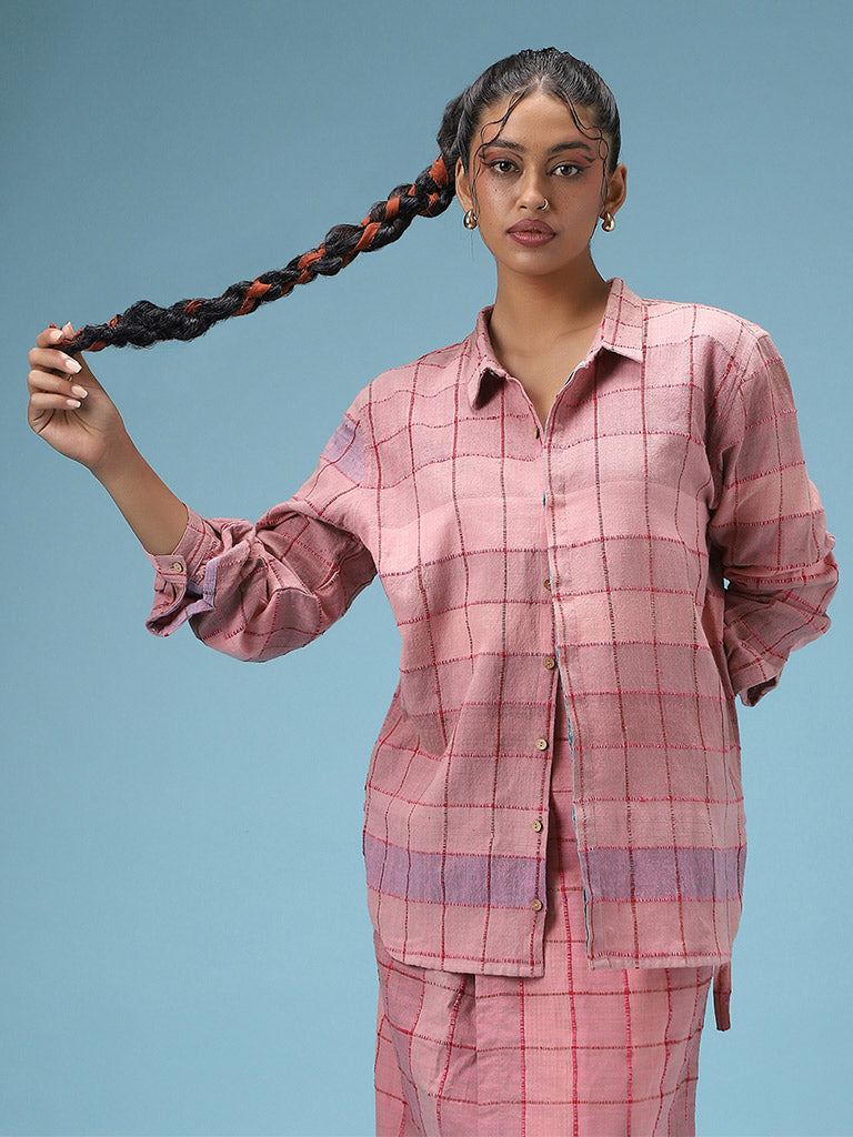 Pink Flush Upcycled Kala Cotton Shirt TOPS IRO IRO
