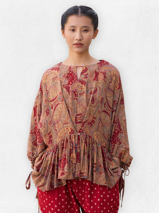 Ekaori Top TOPS IKKIVI One Size Print 1 Cotton