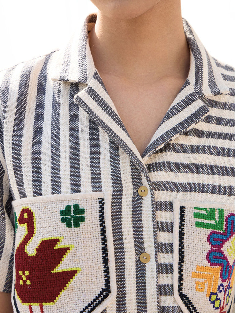 Vyra Shirt TOPS IKKIVI Small - Medium Pattern 1 Cotton