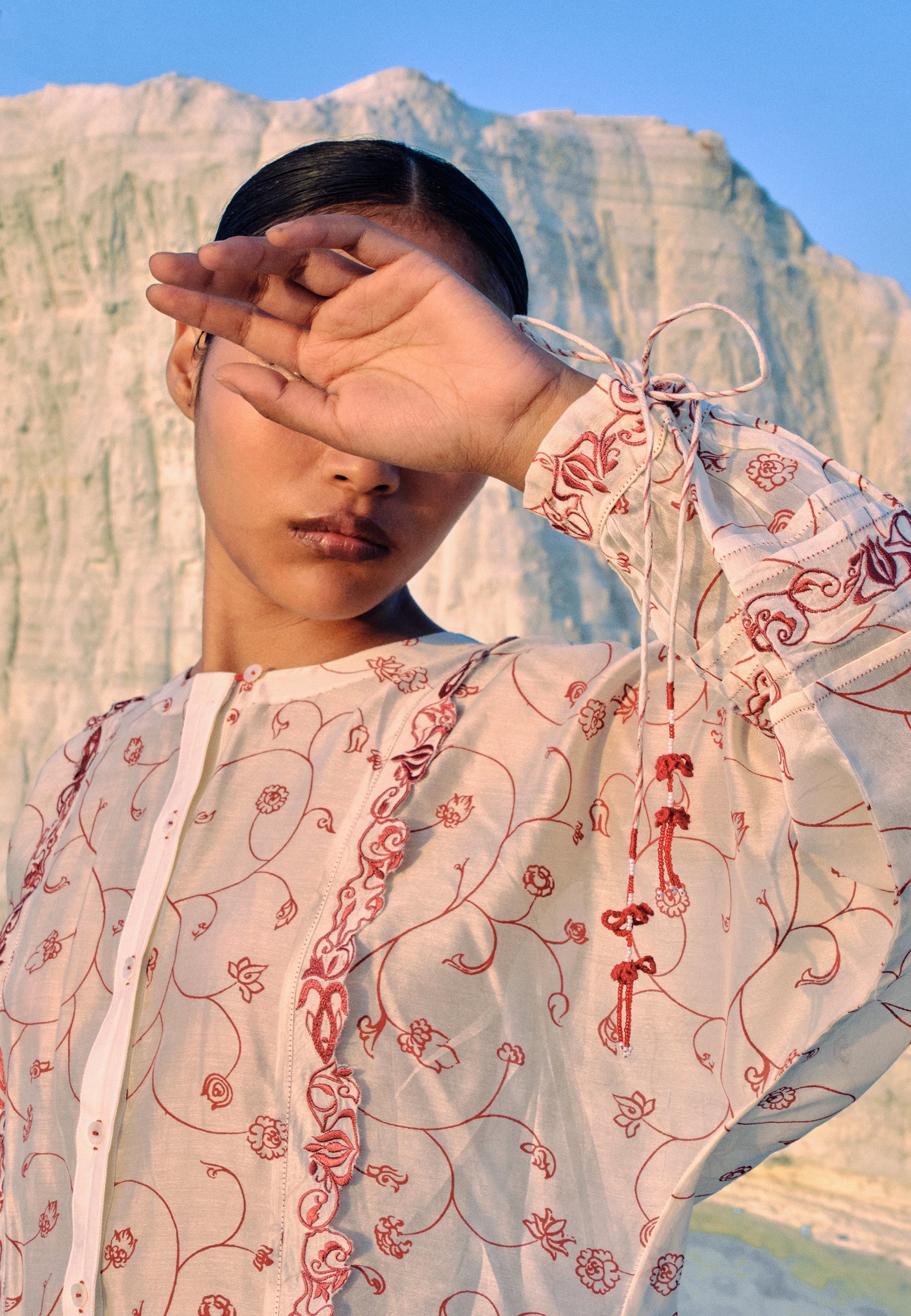 Athena Red Jaal Dolman Shirt TOPS Ahmev