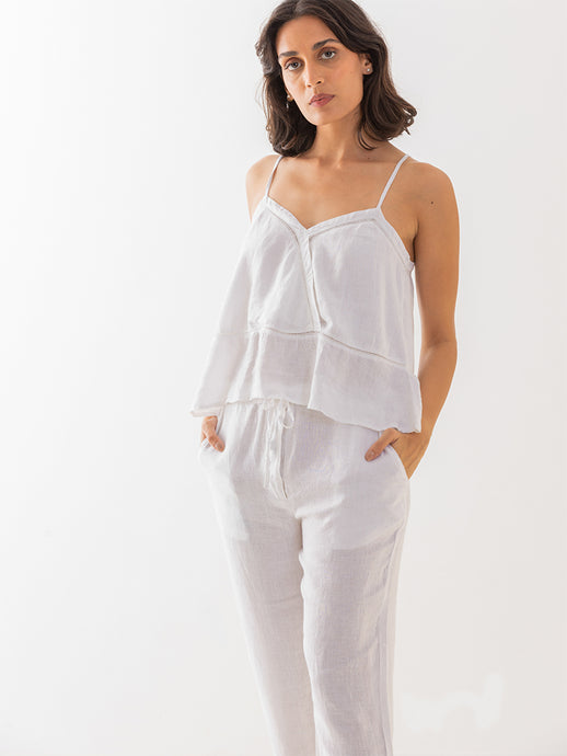 Elvira White Lace Camisole Top TOPS IKKIVI   