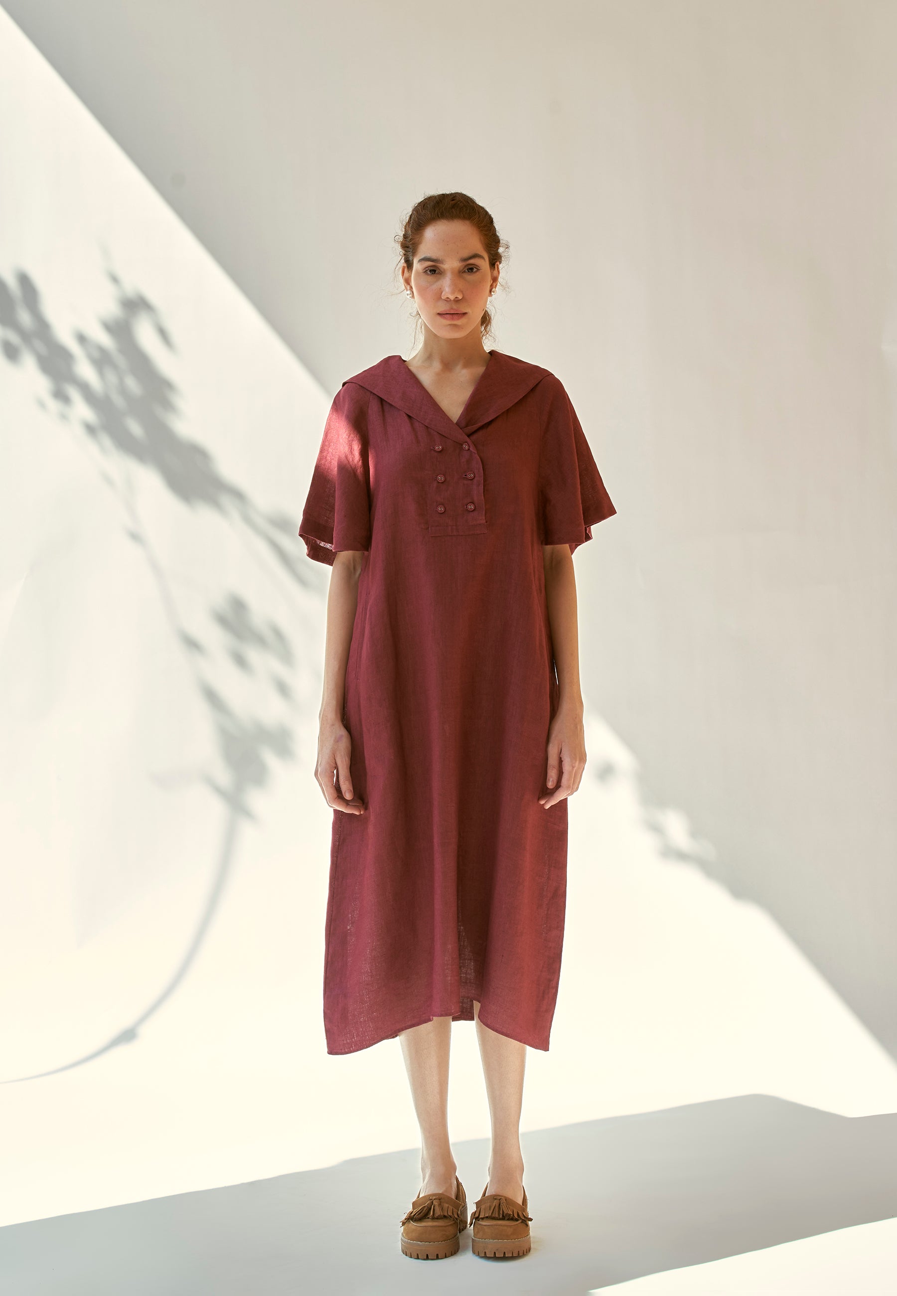 Anytime Burgundy Dress DRESSES IKKIVI