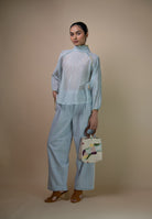 Meadows Pintucked Chanderi Blouse TOPS IKKIVI