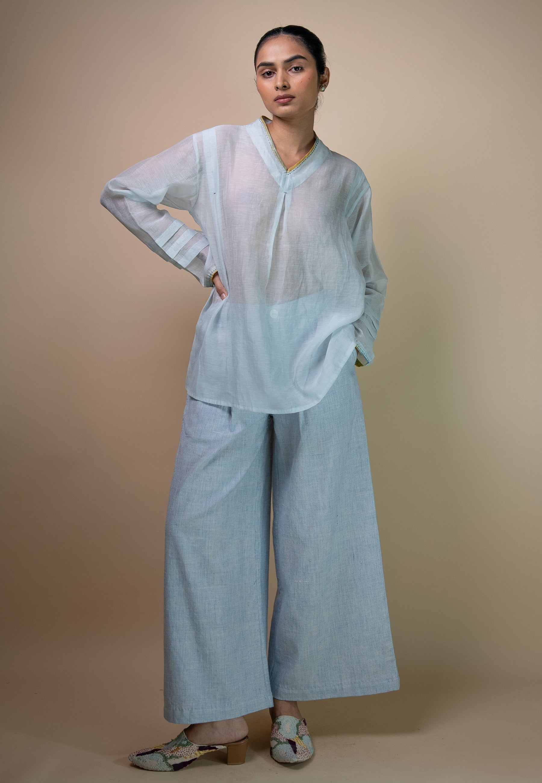 Meadows Unisex Chanderi Shirt TOPS IKKIVI