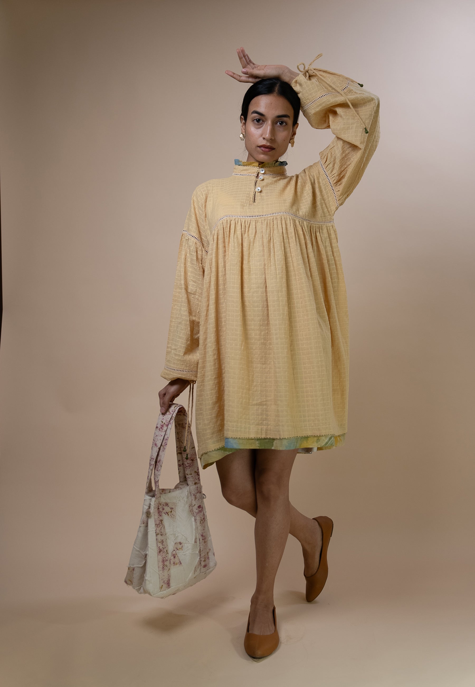 Meadows Gathered Short Dress DRESSES IKKIVI