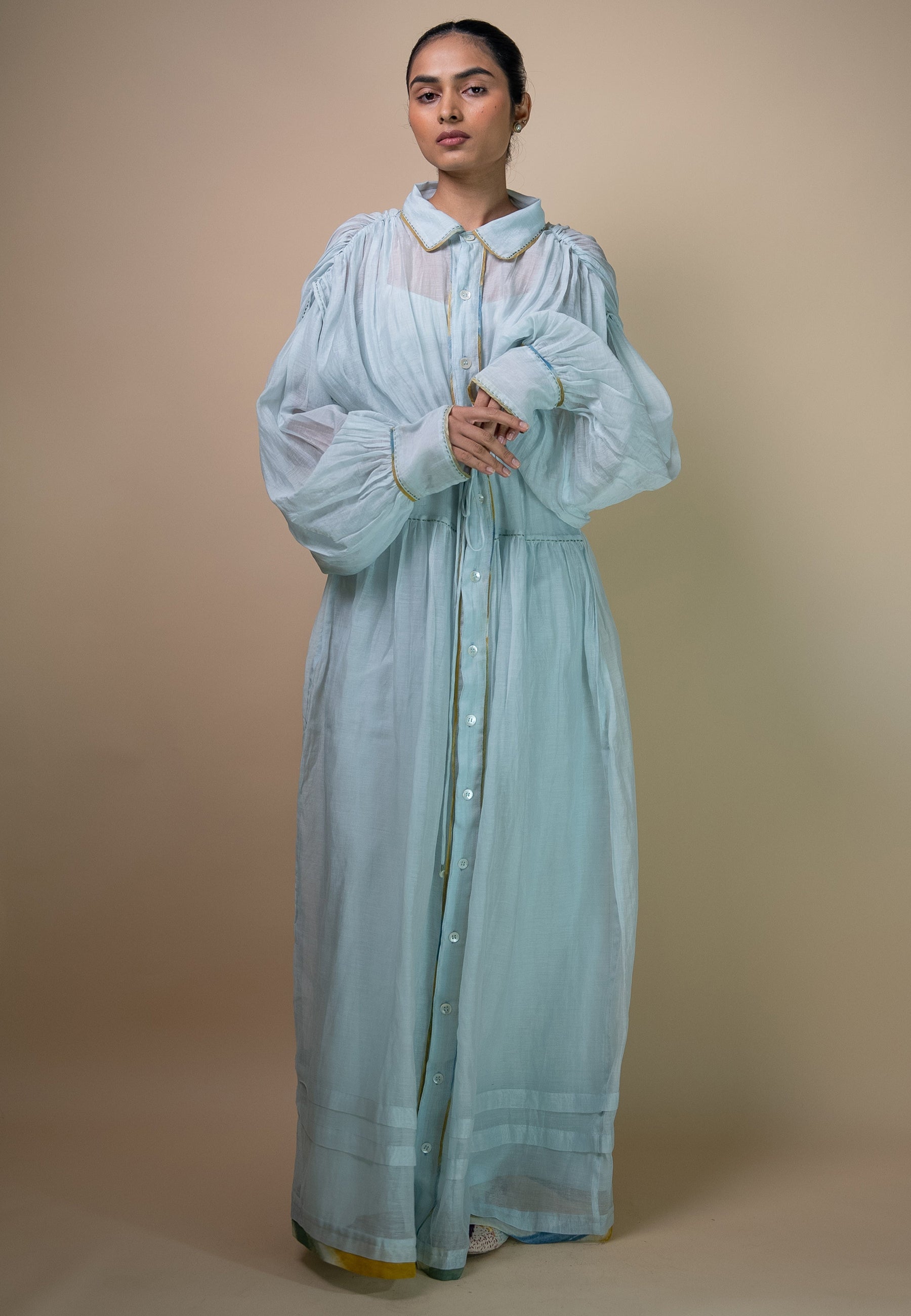 Meadows Chanderi Shirt Dress DRESSES IKKIVI