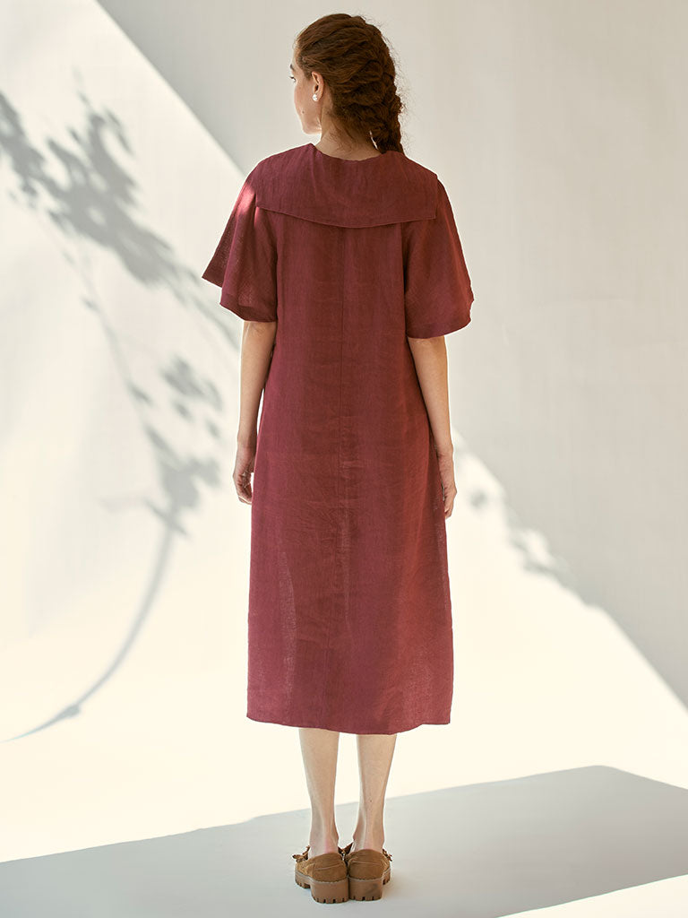 Anytime Burgundy Dress DRESSES IKKIVI   