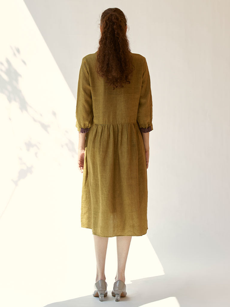 In The Moment Mustard Dress DRESSES IKKIVI   