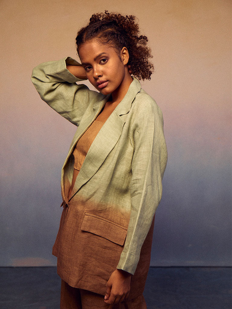 Ombre Classic Suit Set Green Cocoa SETS IKKIVI   