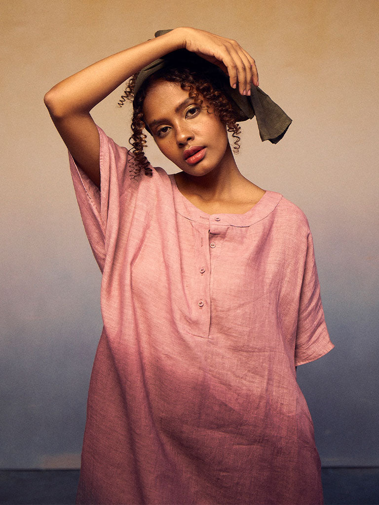 Ombre Block Dress Lavender Charcoal DRESSES IKKIVI   