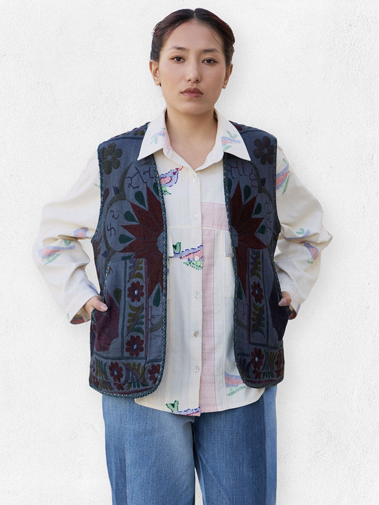 Naz Waistcoat JACKETS IKKIVI One Size Pattern 1 Cotton