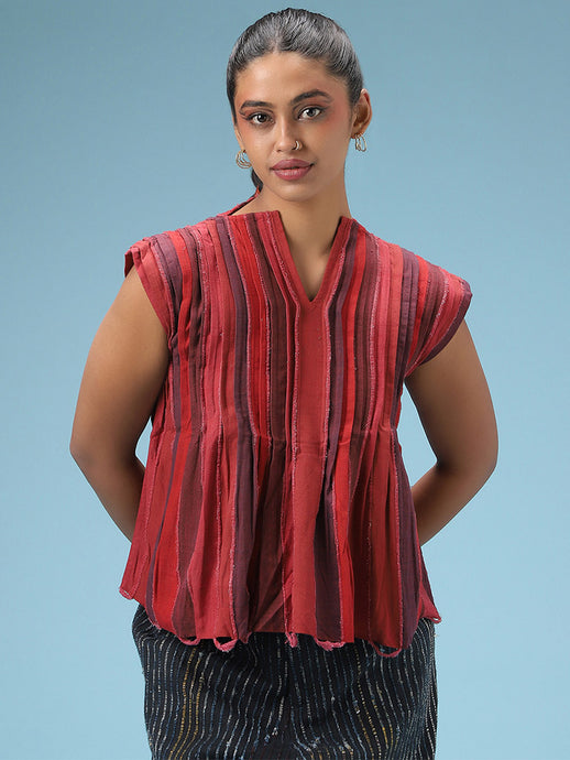 The Red Flared Cotton Top TOPS IRO IRO