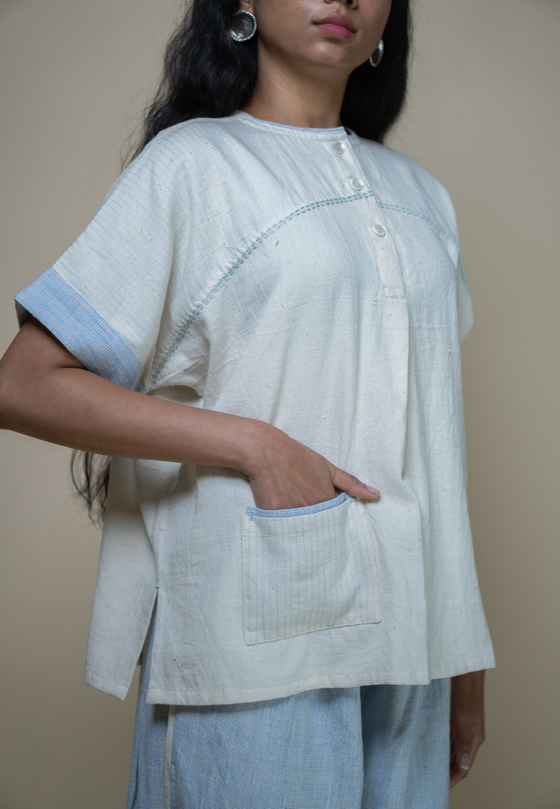 Meadows Unisex Yoke Detail Shirt TOPS IKKIVI