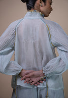 Meadows Pintucked Chanderi Blouse TOPS IKKIVI