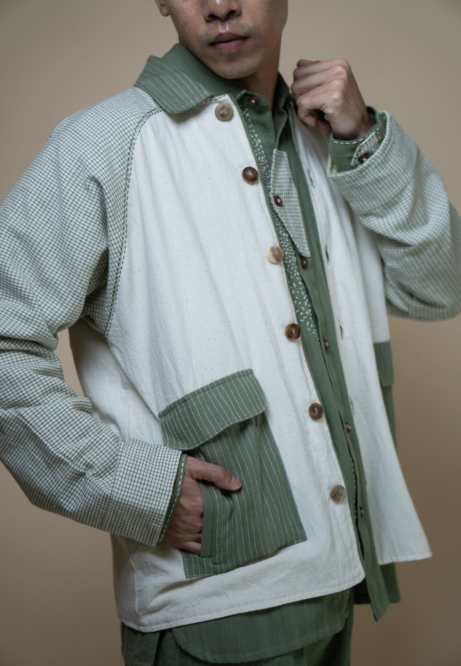 Meadows Unisex Colour Blocked Shirt Jacket JACKETS IKKIVI