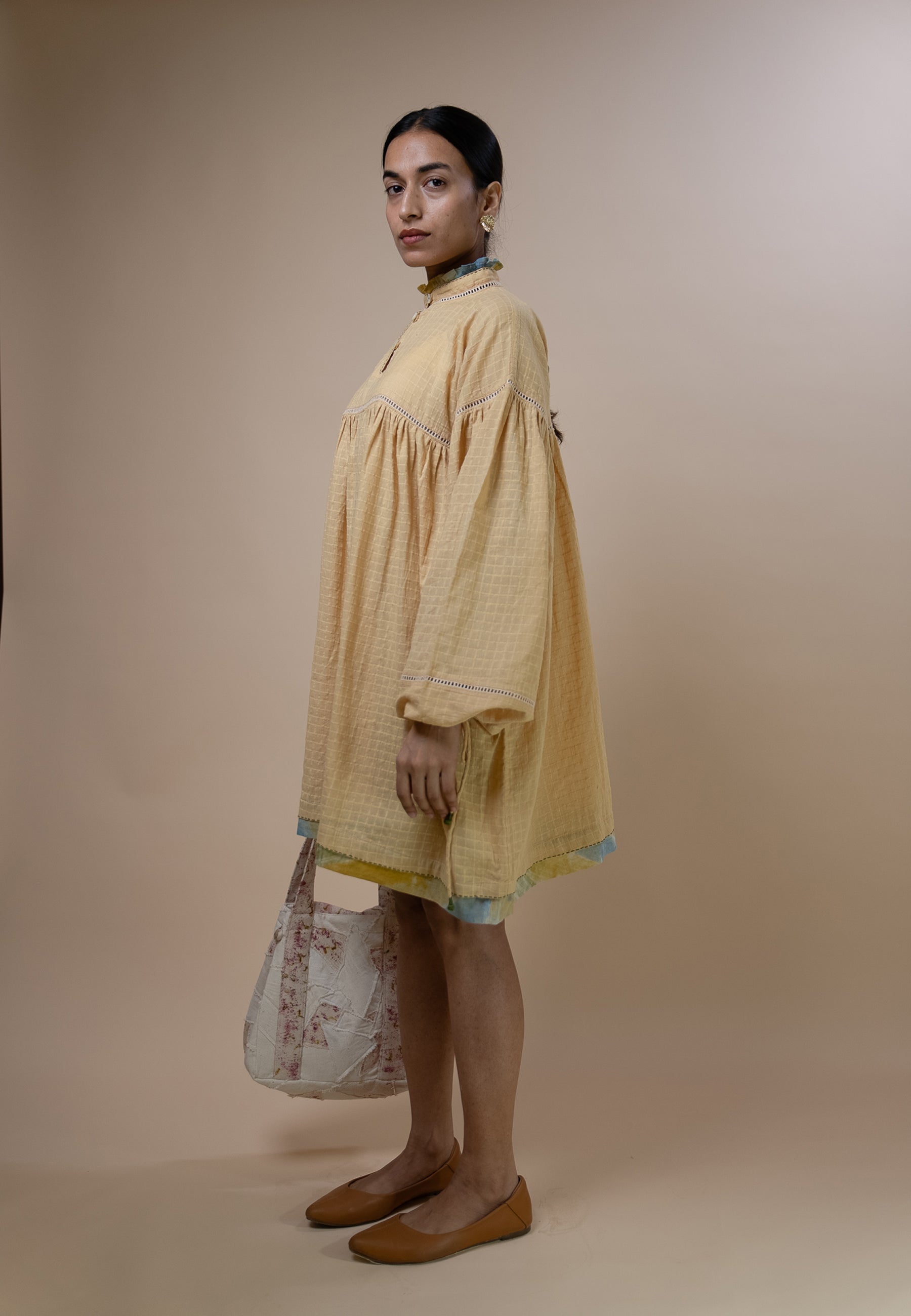 Meadows Gathered Short Dress DRESSES IKKIVI