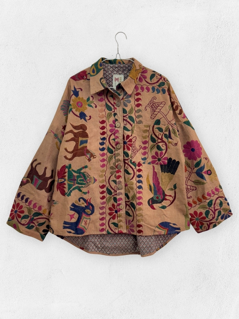 Mivaan Shacket TOPS IKKIVI One Size Pattern 6 Cotton