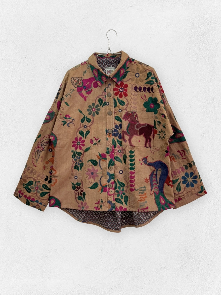 Mivaan Shacket TOPS IKKIVI One Size Pattern 7 Cotton