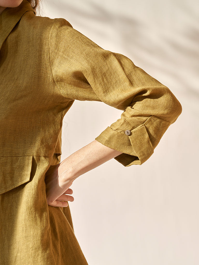 My Fav Mustard Oversized Blazer Set SETS IKKIVI   