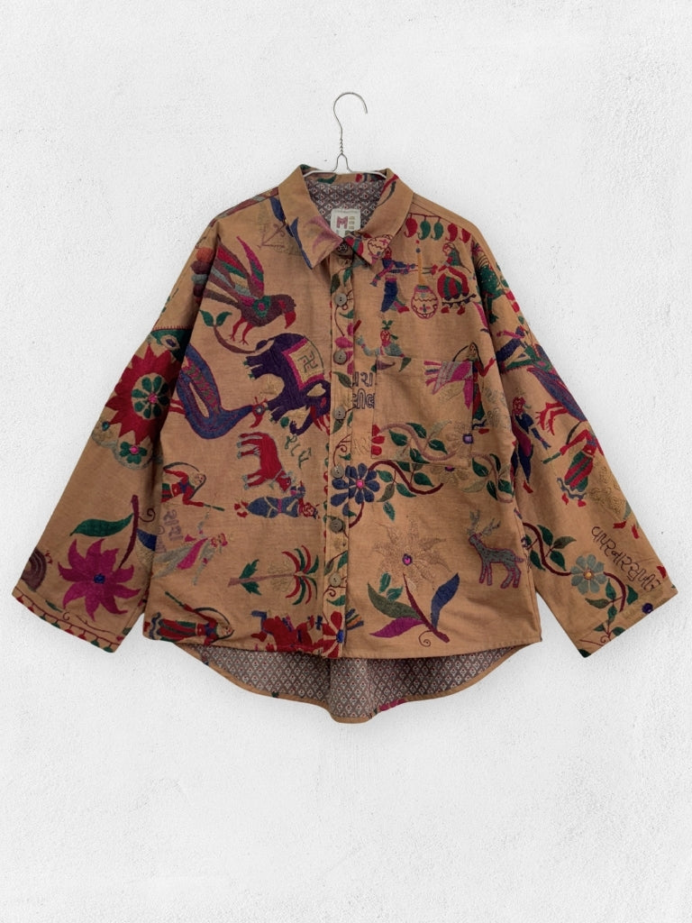 Mivaan Shacket TOPS IKKIVI One Size Pattern 8 Cotton