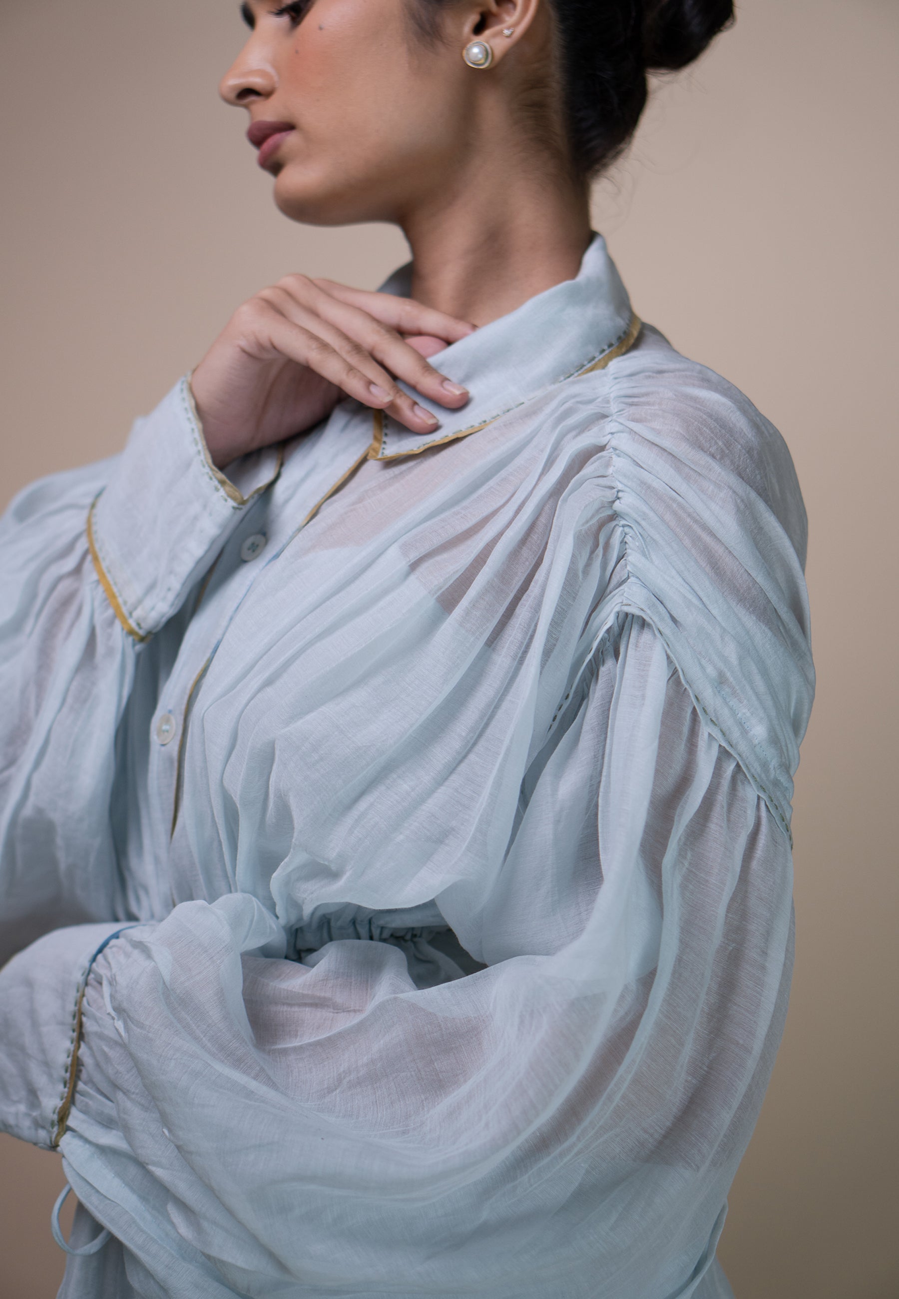 Meadows Chanderi Shirt Dress DRESSES IKKIVI