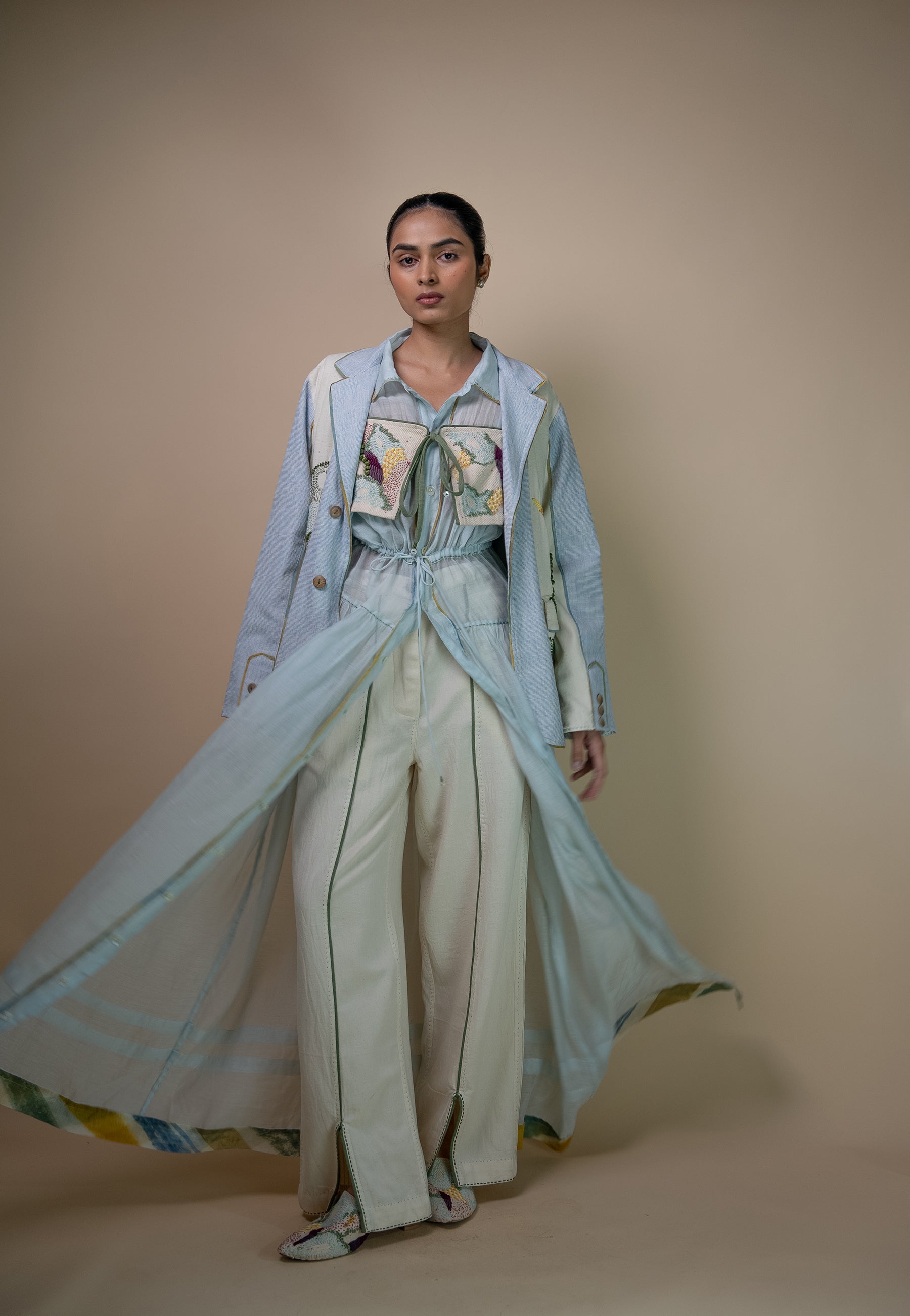 Meadows Chanderi Shirt Dress DRESSES IKKIVI