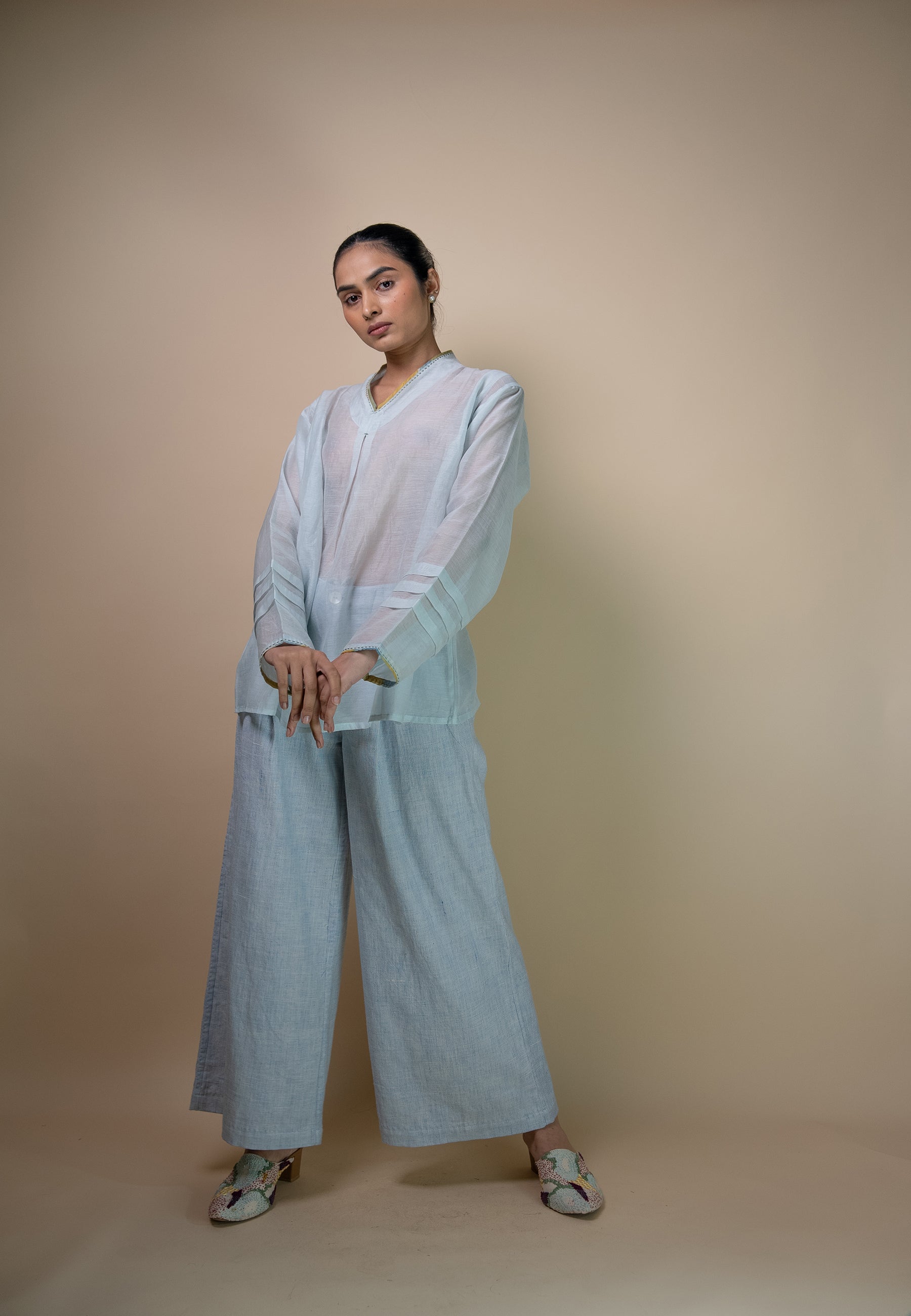 Meadows Unisex Chanderi Shirt TOPS IKKIVI