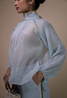 Meadows Pintucked Chanderi Blouse TOPS IKKIVI