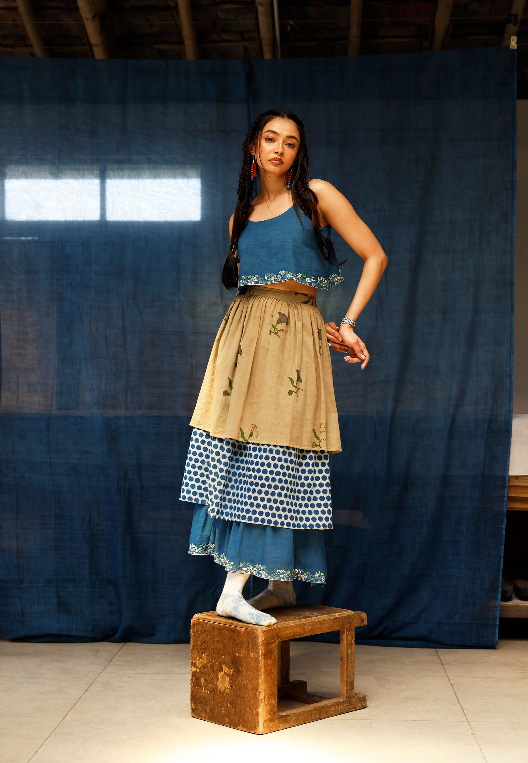 The Bluenn Earthbound Tiered Skirt BOTTOMS IKKIVI